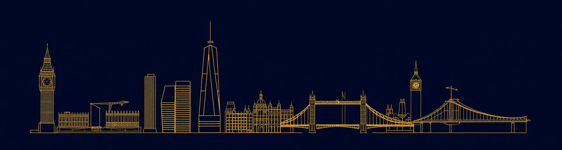 London skyline line illustration